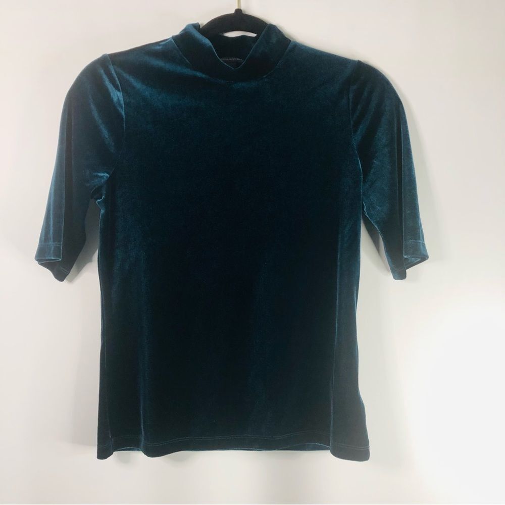 Banana Republic Velvet Mock Neck Navy Size S